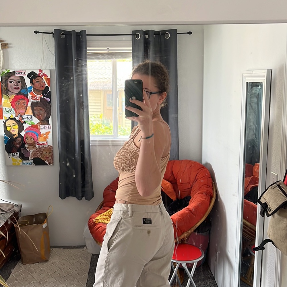 Banana Republic Cream Straight Fit Gavin Pant